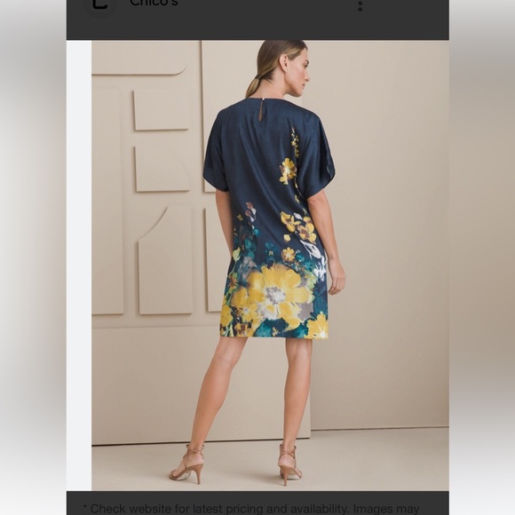 Chico’s Satin Floral Dress NWT - Picture 2 of 6